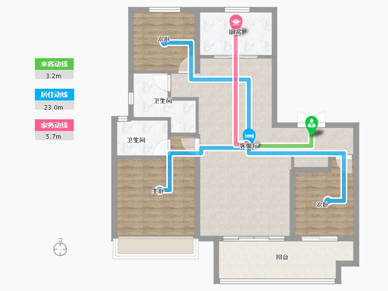 山东省-临沂市-星河城·盛府-101.47-户型库-动静线