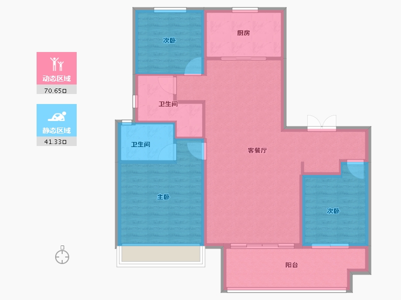 山东省-临沂市-星河城·盛府-101.47-户型库-动静分区