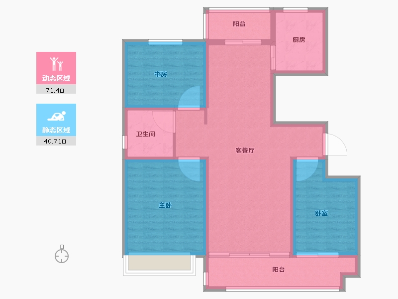 山东省-临沂市-​金邑瑞府-100.81-户型库-动静分区