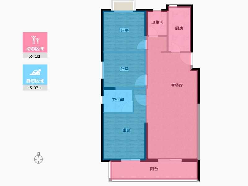 湖北省-武汉市-中建锦绣楚城-100.80-户型库-动静分区