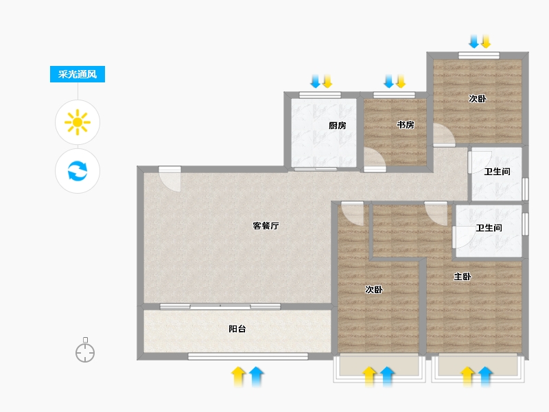 浙江省-温州市-首开中庚香開萬里-114.40-户型库-采光通风