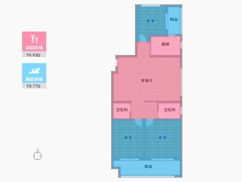 山东省-潍坊市-金帝惠贤府-104.00-户型库-动静分区