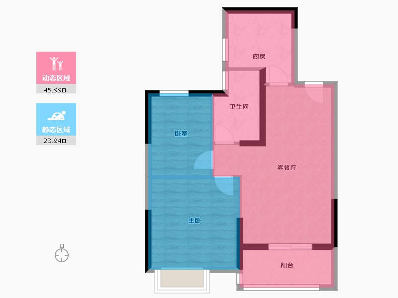 浙江省-温州市-温州恒大翡翠华庭-62.58-户型库-动静分区