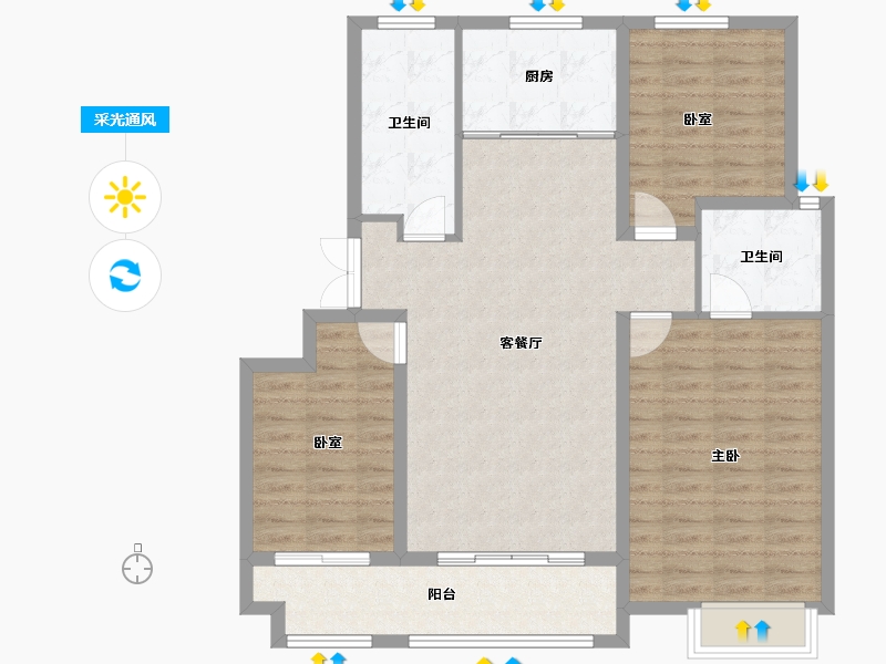 山东省-临沂市-房源·南湖壹号院-101.47-户型库-采光通风