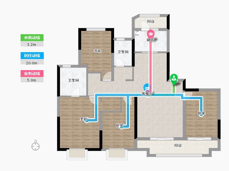 浙江省-绍兴市-中国铁建嵊星湾-126.10-户型库-动静线