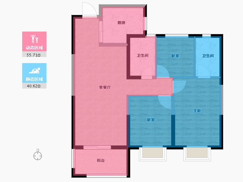 湖北省-武汉市-中建锦绣楚城-86.40-户型库-动静分区