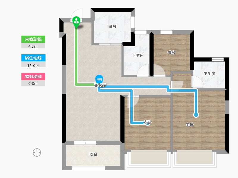 浙江省-温州市-祥生公园道-71.20-户型库-动静线