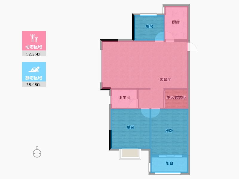 浙江省-绍兴市-大地西城美院-82.56-户型库-动静分区