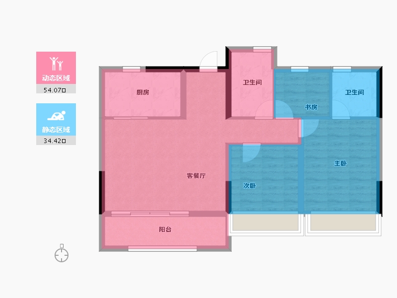 浙江省-温州市-远洋泊云庭-79.31-户型库-动静分区