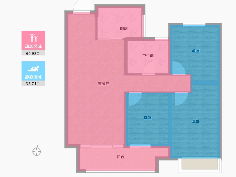 山东省-临沂市-儒辰璟宸御园-89.60-户型库-动静分区