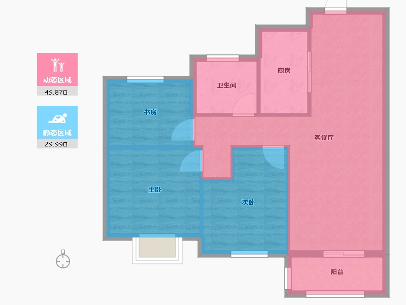 浙江省-绍兴市-大地西城美院-72.12-户型库-动静分区