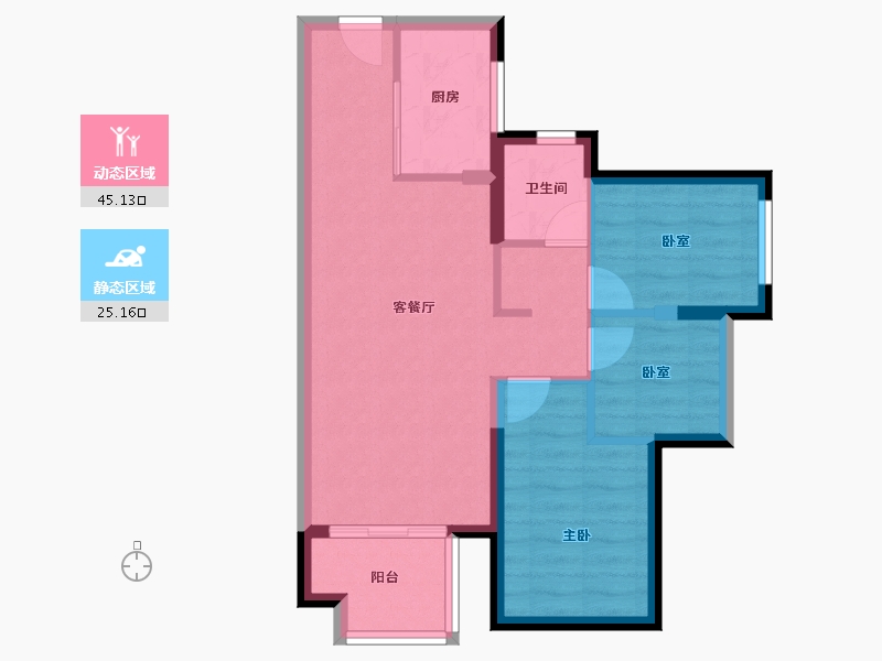 广东省-东莞市-珠江万科城-62.57-户型库-动静分区