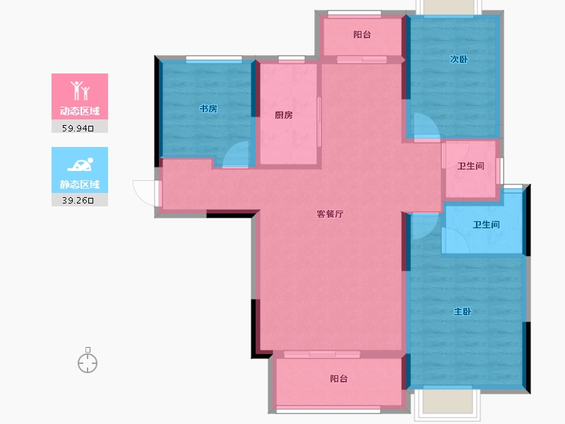 湖南省-长沙市-长沙亿达智造小镇-88.67-户型库-动静分区