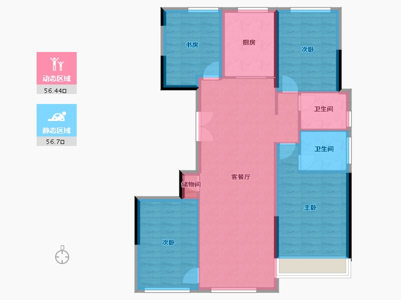 浙江省-温州市-国鸿柏悦府-102.40-户型库-动静分区