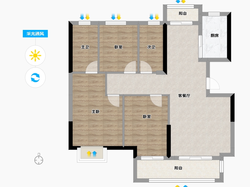 湖南省-长沙市-长沙亿达智造小镇-91.08-户型库-采光通风