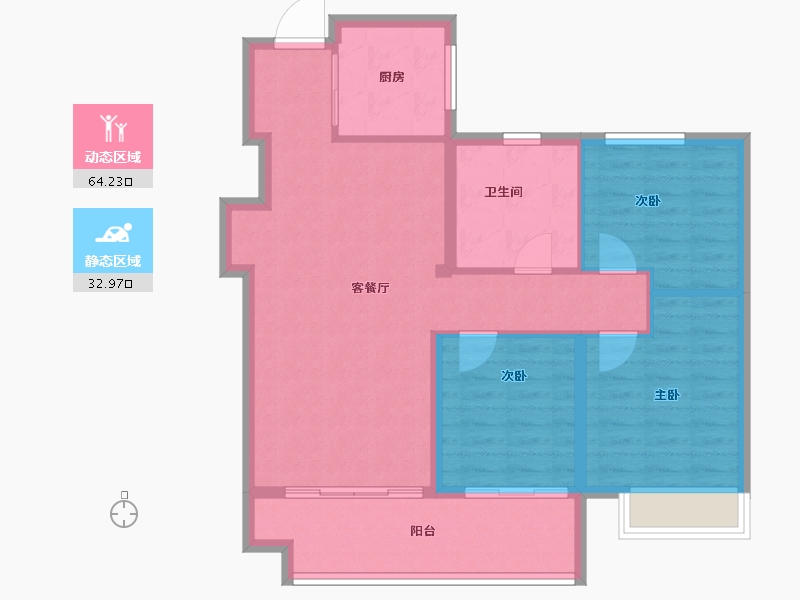 山东省-临沂市-融创·未来壹号-87.84-户型库-动静分区