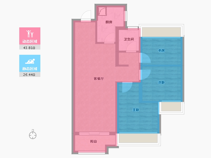 湖北省-武汉市-金地格林映象-61.63-户型库-动静分区