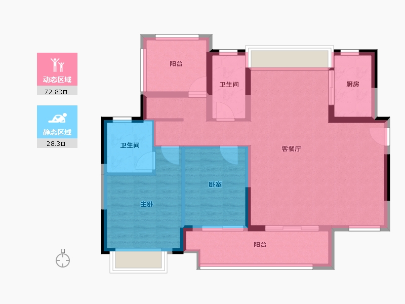 广东省-惠州市-新城金樾江南-90.76-户型库-动静分区