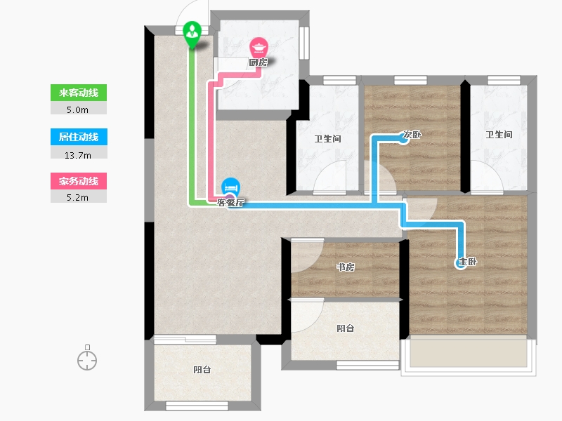 浙江省-温州市-金科中南未来都会-71.20-户型库-动静线