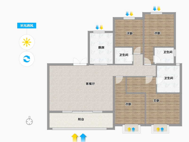 浙江省-温州市-首开中庚香開萬里-148.00-户型库-采光通风