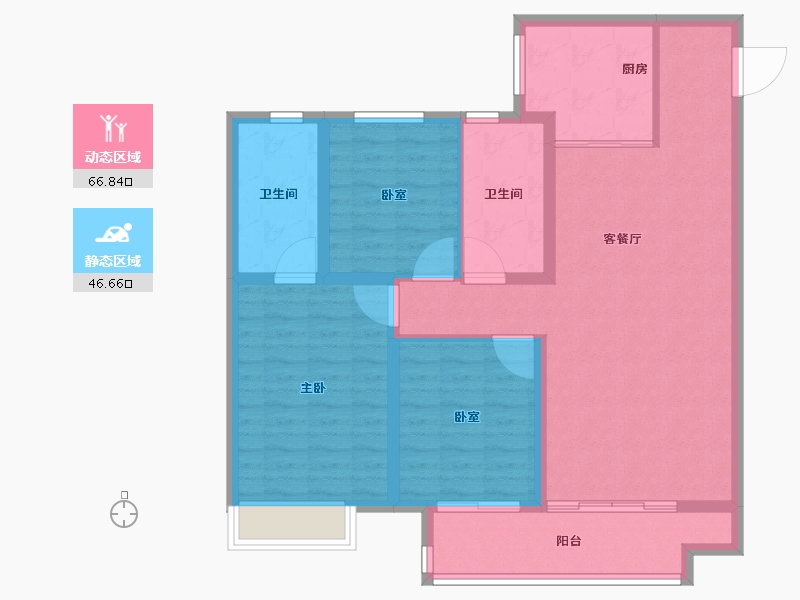 山东省-临沂市-儒辰璟宸御园-102.40-户型库-动静分区