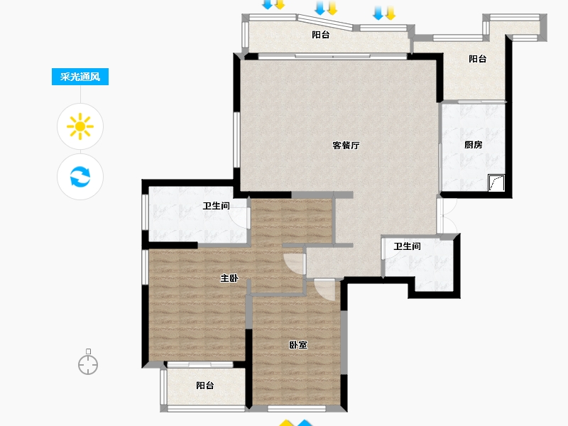 上海-上海市-九庐-124.29-户型库-采光通风