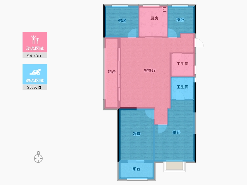 浙江省-绍兴市-碧桂园棠樾府-100.26-户型库-动静分区