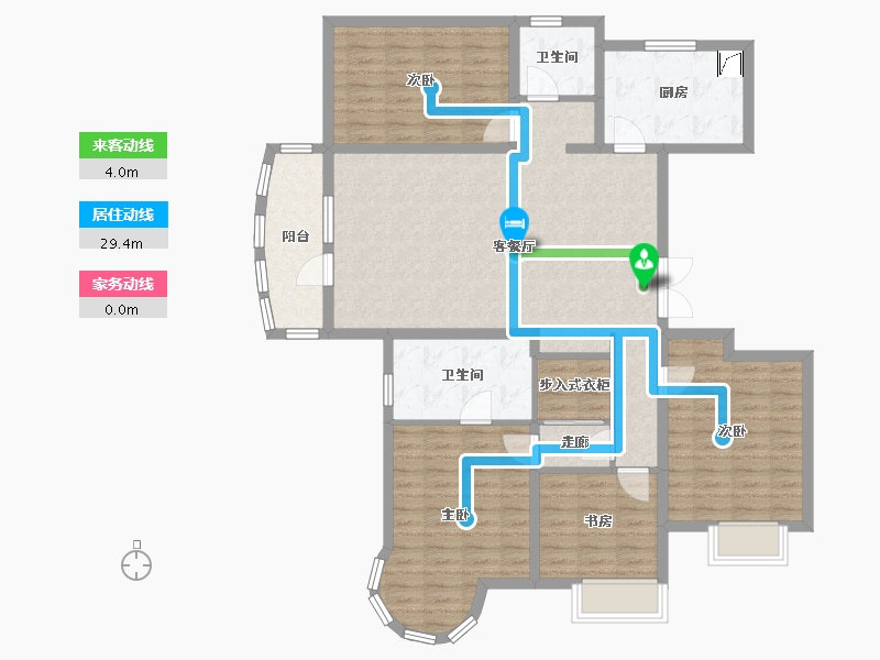 湖北省-武汉市-恋湖家园滨湖区二期-122.10-户型库-动静线