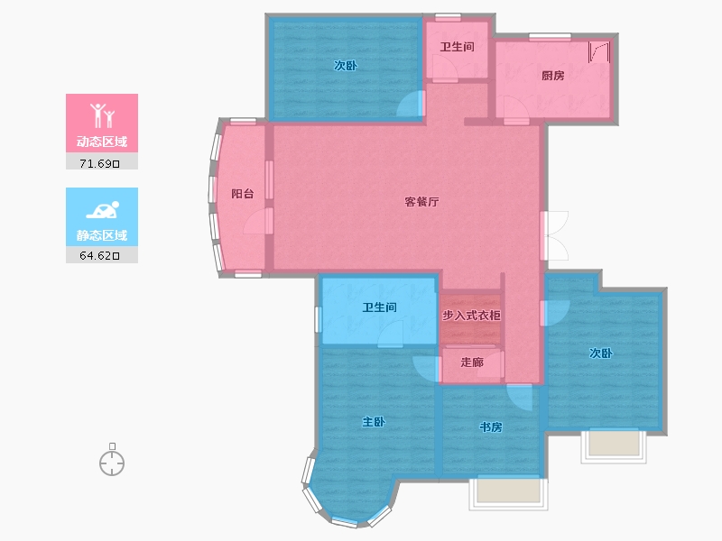 湖北省-武汉市-恋湖家园滨湖区二期-122.10-户型库-动静分区