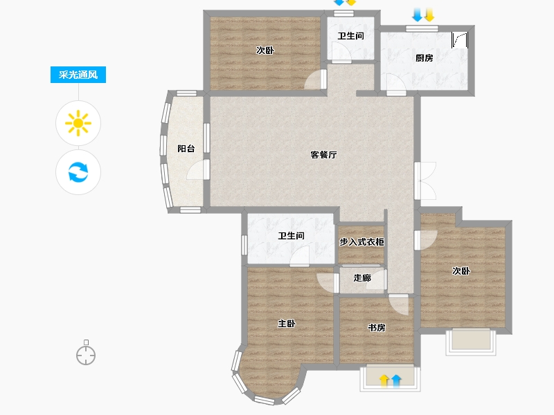 湖北省-武汉市-恋湖家园滨湖区二期-122.10-户型库-采光通风