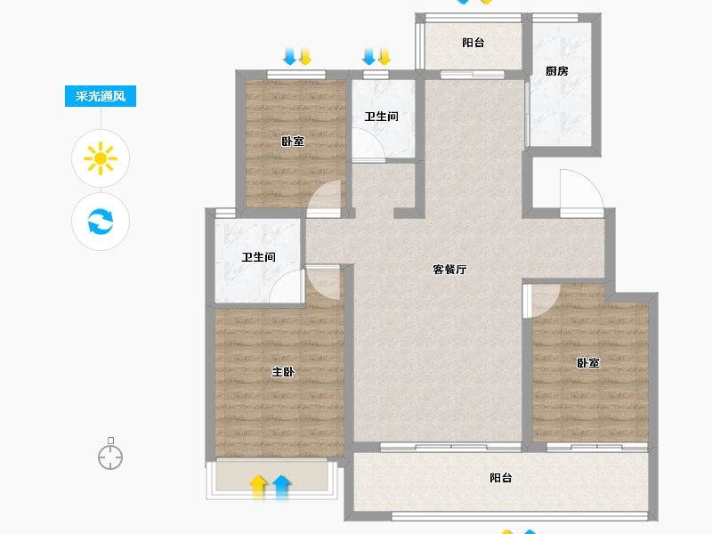 山东省-临沂市-​金邑瑞府-108.00-户型库-采光通风