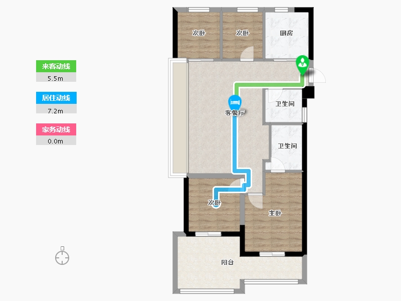 浙江省-温州市-未来城壹号-88.66-户型库-动静线