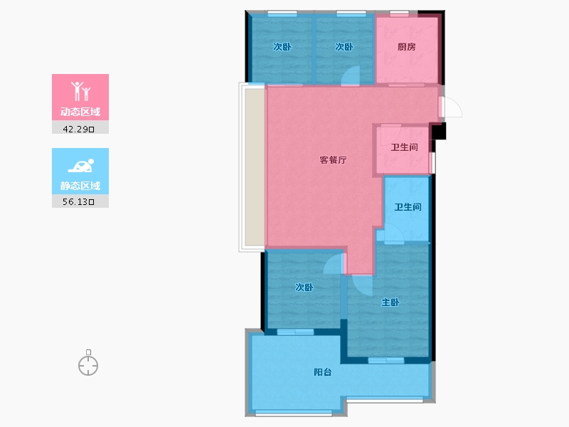 浙江省-温州市-未来城壹号-88.66-户型库-动静分区