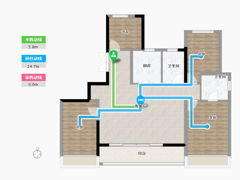 浙江省-温州市-阳光城招商檀境-114.40-户型库-动静线