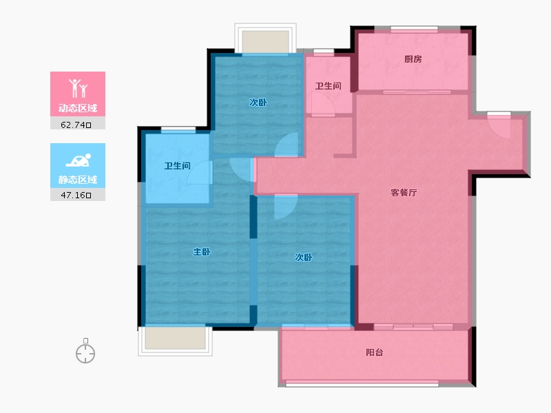 江苏省-无锡市-悦湖观邸-99.77-户型库-动静分区