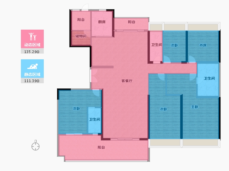 广东省-惠州市-碧桂园滨江府-225.80-户型库-动静分区