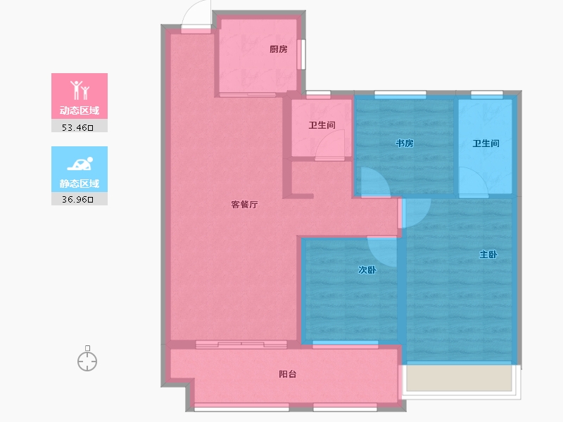 山东省-临沂市-怡景华府-80.80-户型库-动静分区