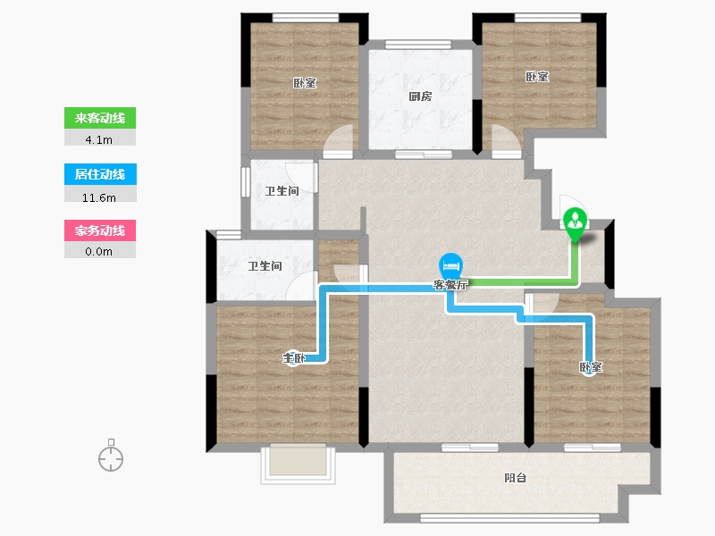 浙江省-绍兴市-振东虞悦府-109.68-户型库-动静线