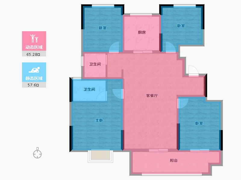 浙江省-绍兴市-振东虞悦府-109.68-户型库-动静分区