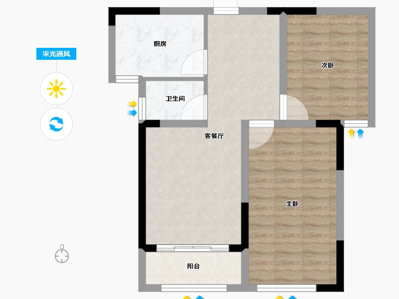 山东省-临沂市-城建·锦绣里-66.80-户型库-采光通风