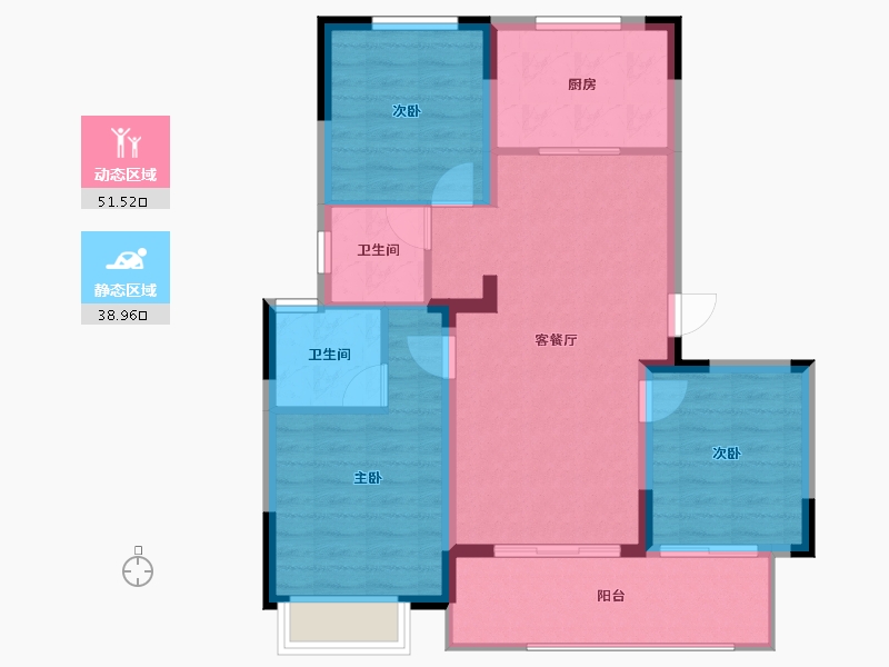 江苏省-无锡市-建溪朗诗御萃里-81.56-户型库-动静分区