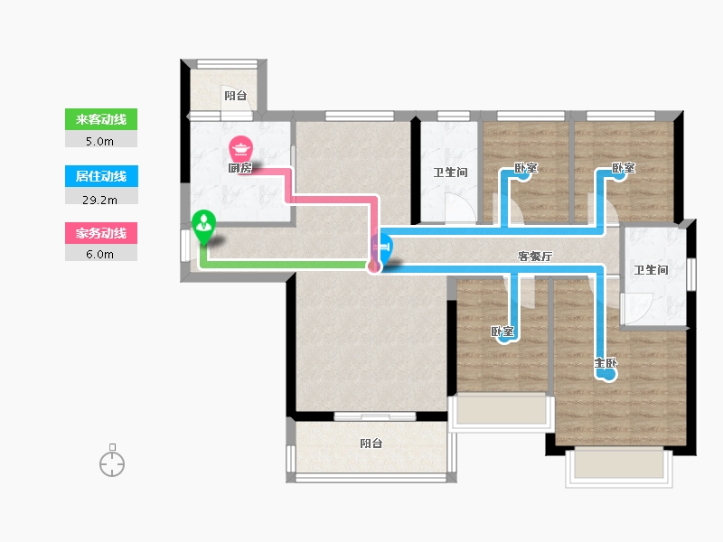 浙江省-温州市-温州恒大翡翠华庭-94.40-户型库-动静线