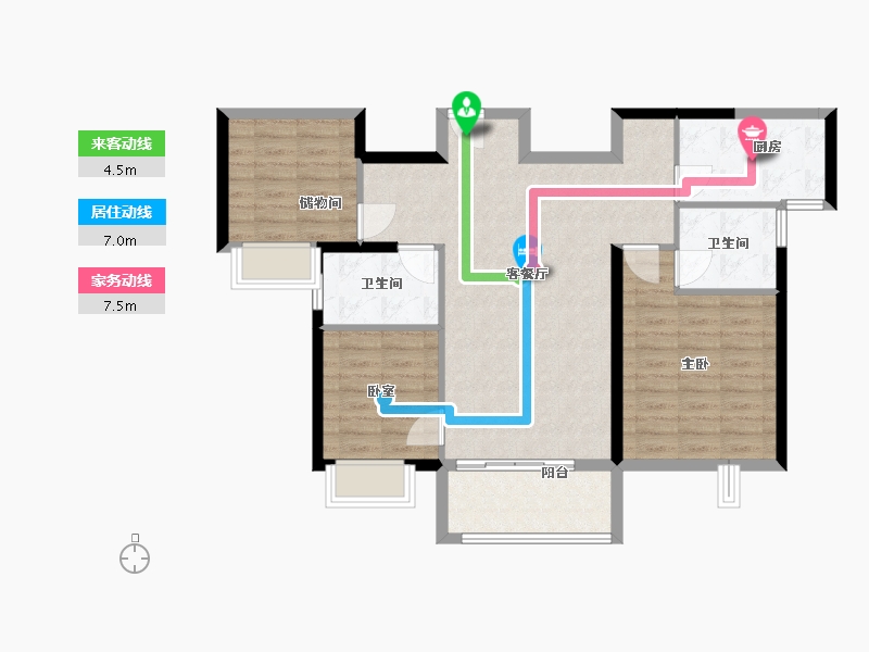 浙江省-温州市-温州恒大翡翠华庭-87.20-户型库-动静线