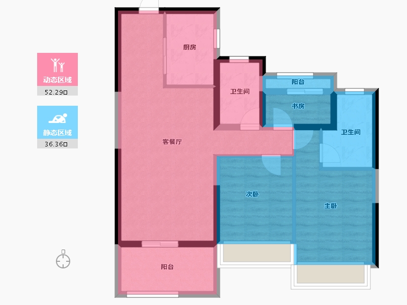 浙江省-温州市-鹿宸印-78.40-户型库-动静分区