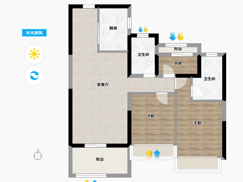 浙江省-温州市-鹿宸印-78.40-户型库-采光通风