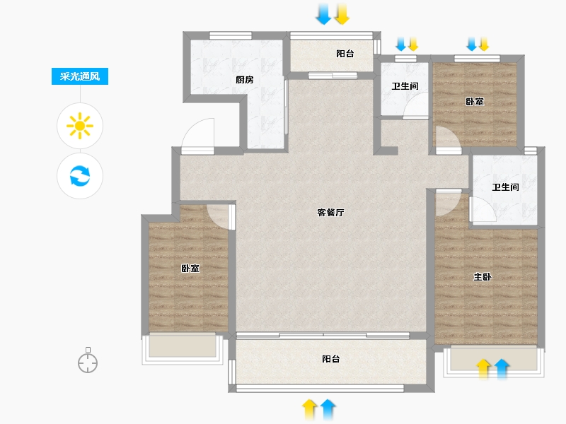 山东省-临沂市-​金邑瑞府-114.40-户型库-采光通风