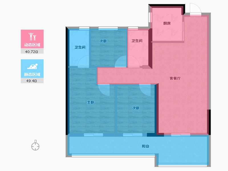 浙江省-温州市-未来城壹号-80.67-户型库-动静分区