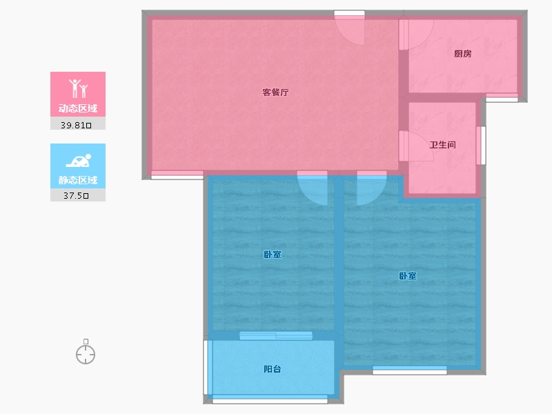 江苏省-无锡市-寺头家园-68.96-户型库-动静分区