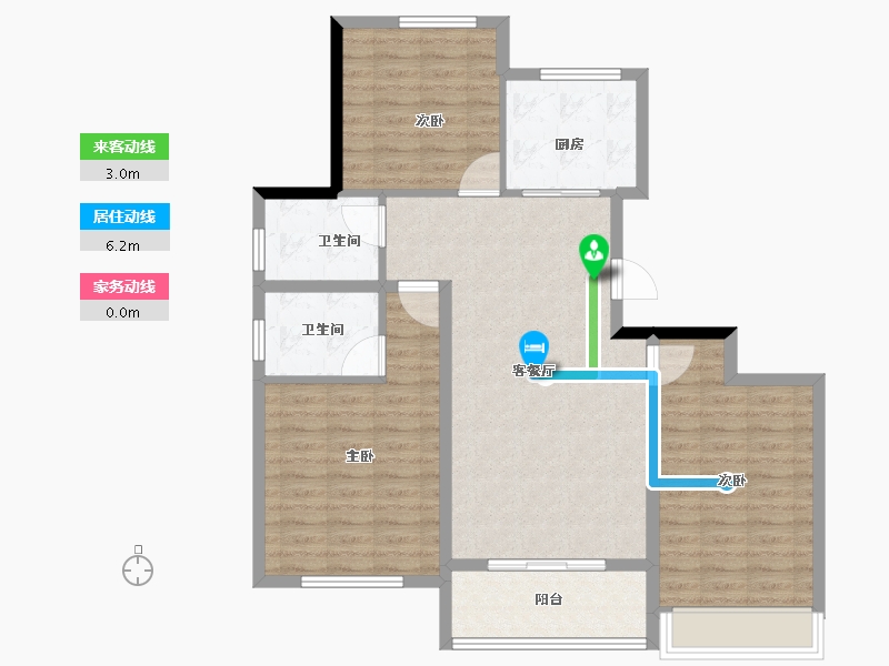 山东省-潍坊市-蓝城锦绣桃李春风-96.00-户型库-动静线