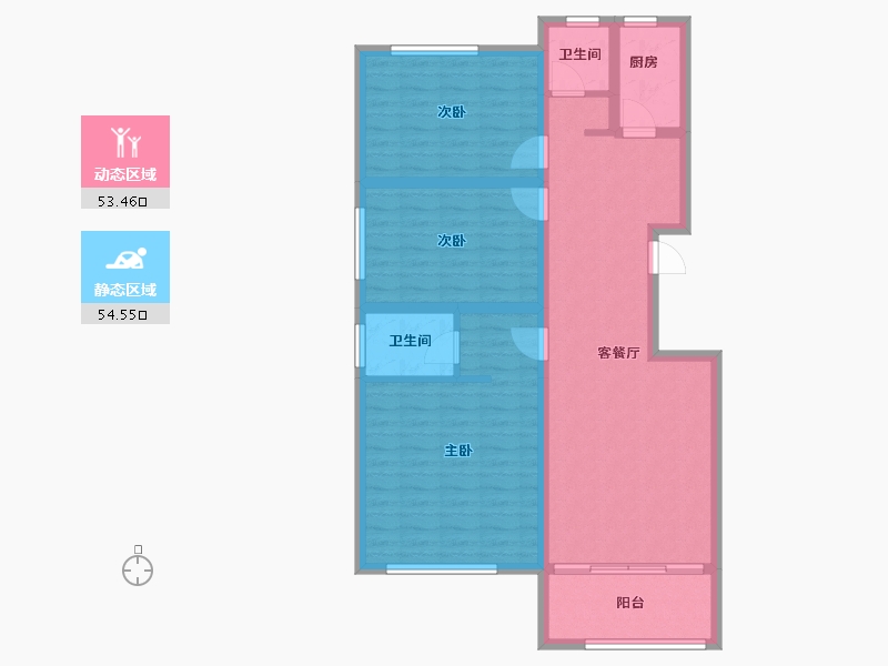 山东省-临沂市-迪尚华府-96.66-户型库-动静分区